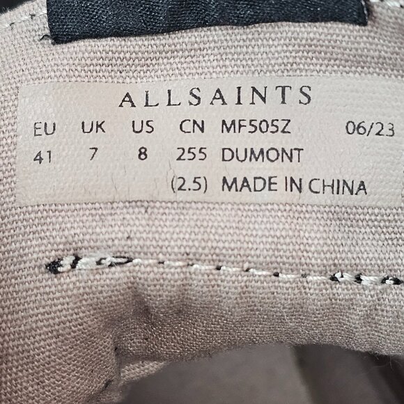 All Saints Dumont Suede High Top Sneaker Shoes Black Men's Size EU 41- US 8 - Picture 10 of 10